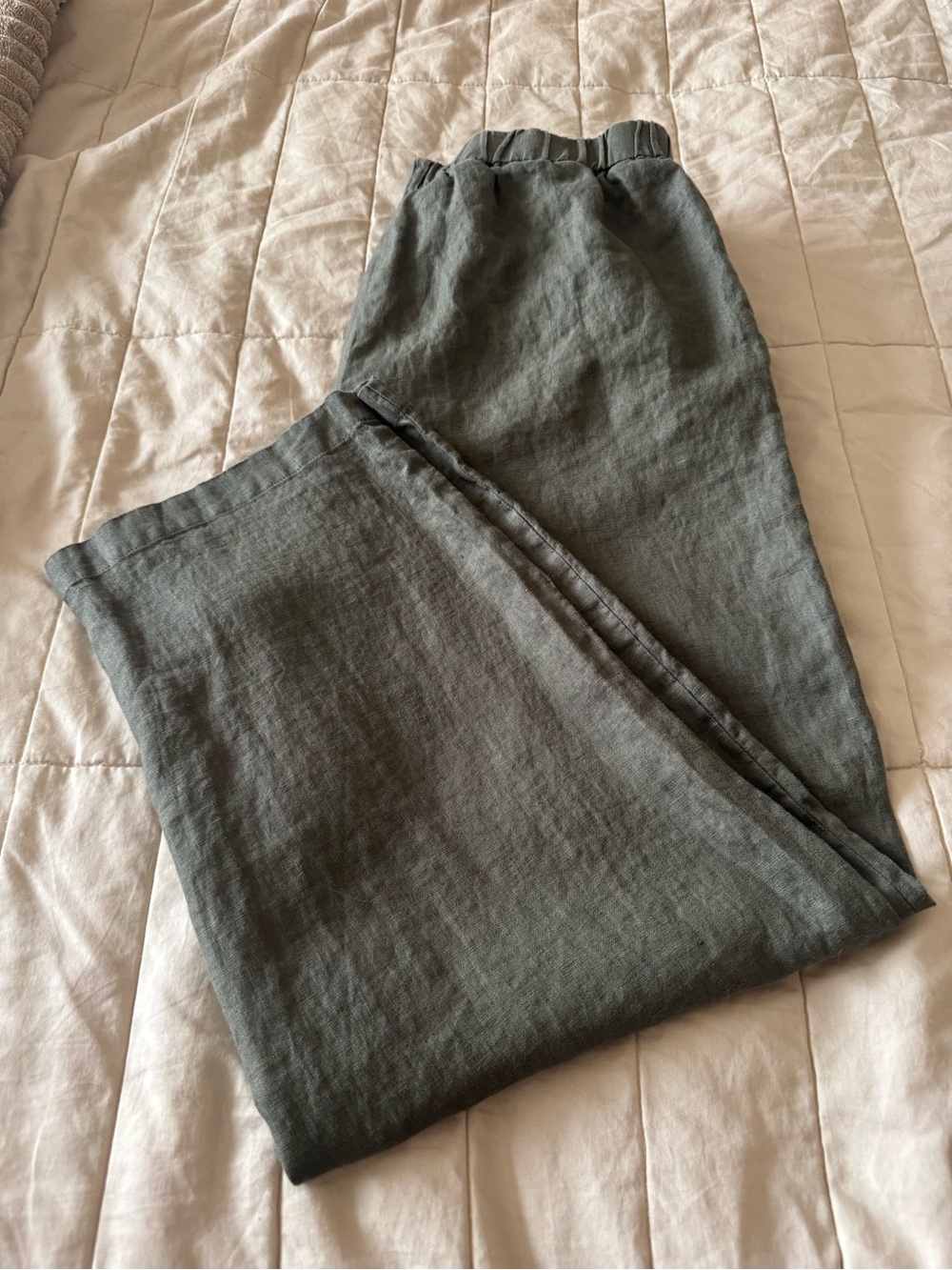 Quince 100% European Linen Pants - M - Olive - Picture 3 of 7